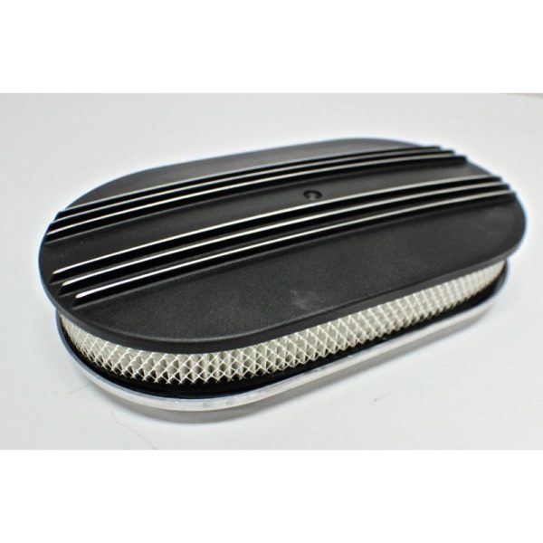 15 Inch Alloy Oval Air Cleaner Half Finned Black R6310bk
