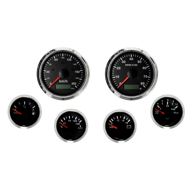 Black Gauges 6 Set 8x8
